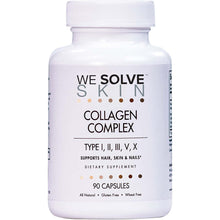 Load image into Gallery viewer, We Solve Skin Multi Collagen Complex Supplement Pills 1800 Mg - Type I, II, III, V, X (90 Capsules)
