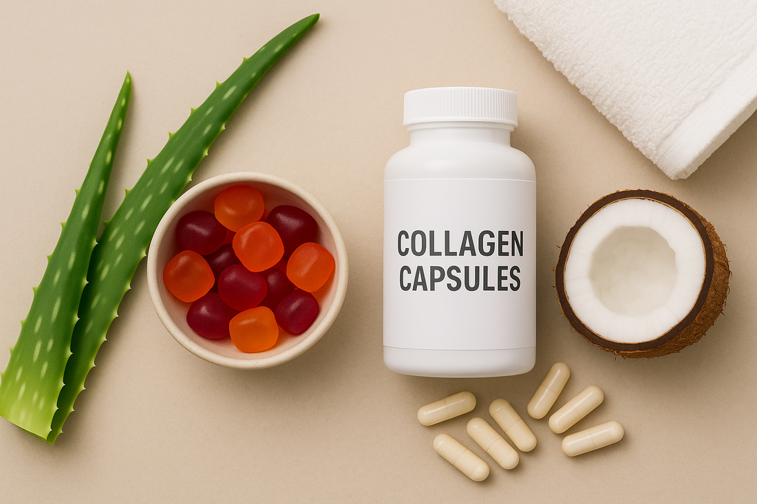 Collagen supplements comparison with gummies and capsules for skin health