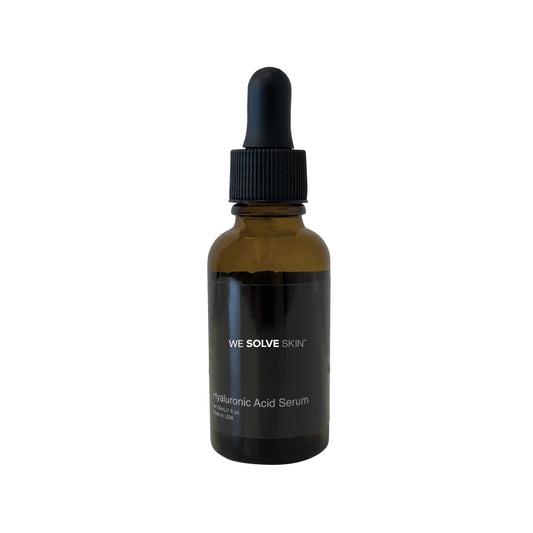 Hyaluronic acid serum bottle for plumping and hydrating dry skin