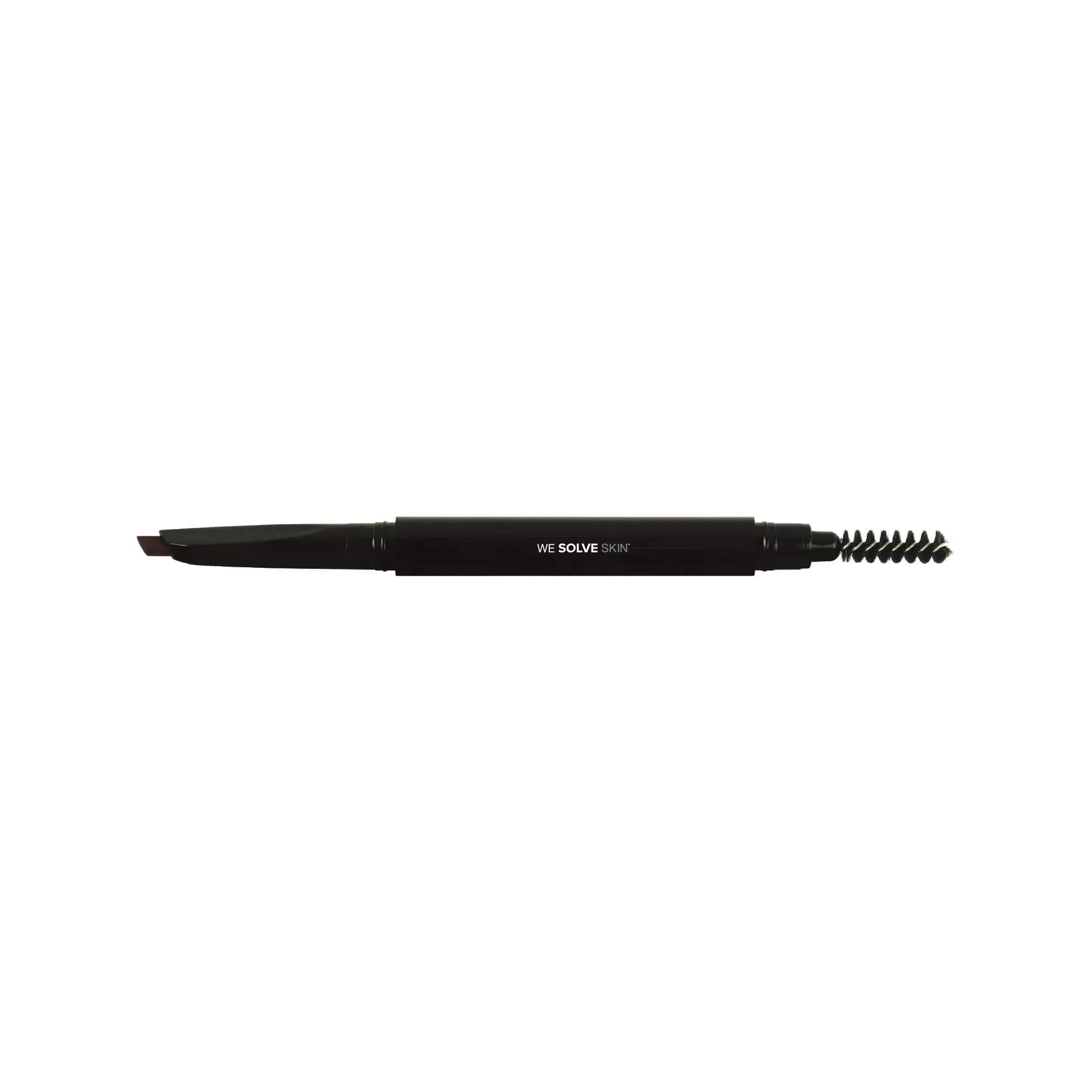 Charcoal eyebrow pencil with angled tip and spoolie for natural brow shaping