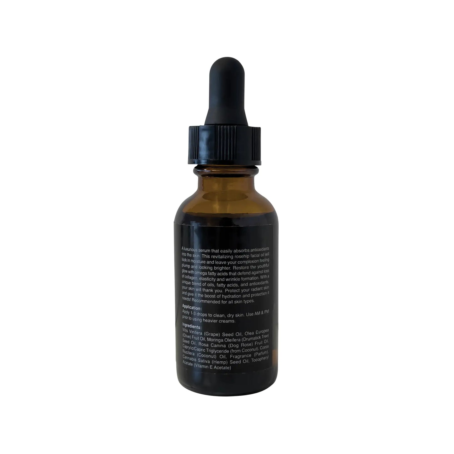 Lightweight rose gold facial oil texture with botanical ingredients