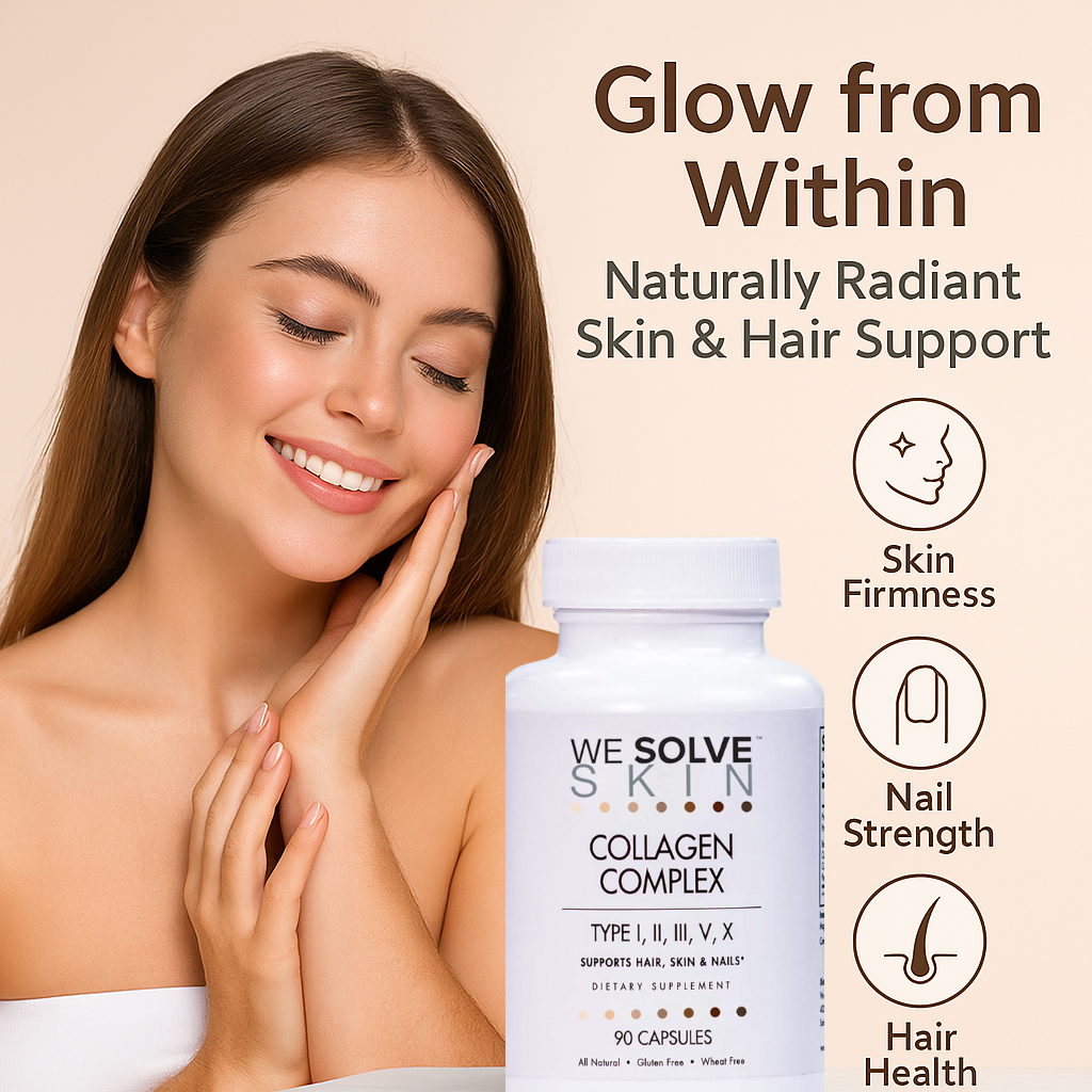 Multi Collagen Complex – Types I, II, III, V & X – 1800 mg (90 Capsules)