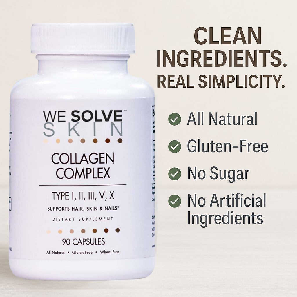 Multi Collagen Complex – Types I, II, III, V & X – 1800 mg (90 Capsules)