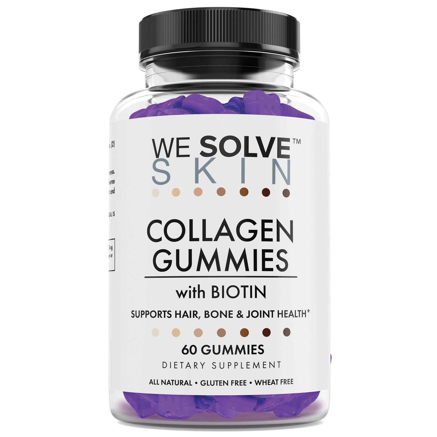 Collagen gummies bottle for skin, hair, nails, and joint support