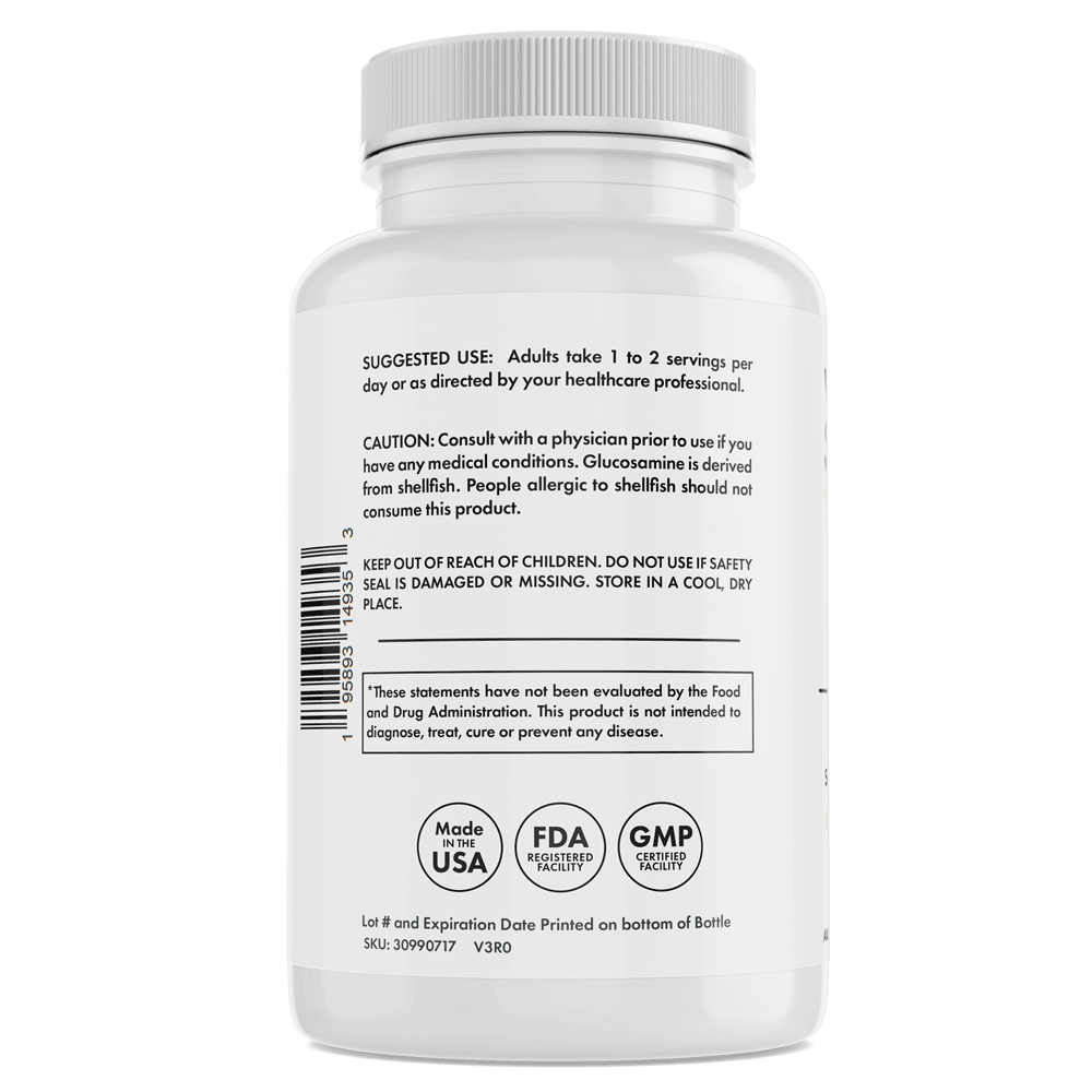 Collagen capsules bottle label with usage directions and beauty wellness benefits